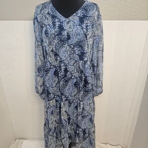 NWT JOIE BLUE PARISIAN PAISLEY CHIFFON DRESS SIZE XL SPRING EASTER WEDDING